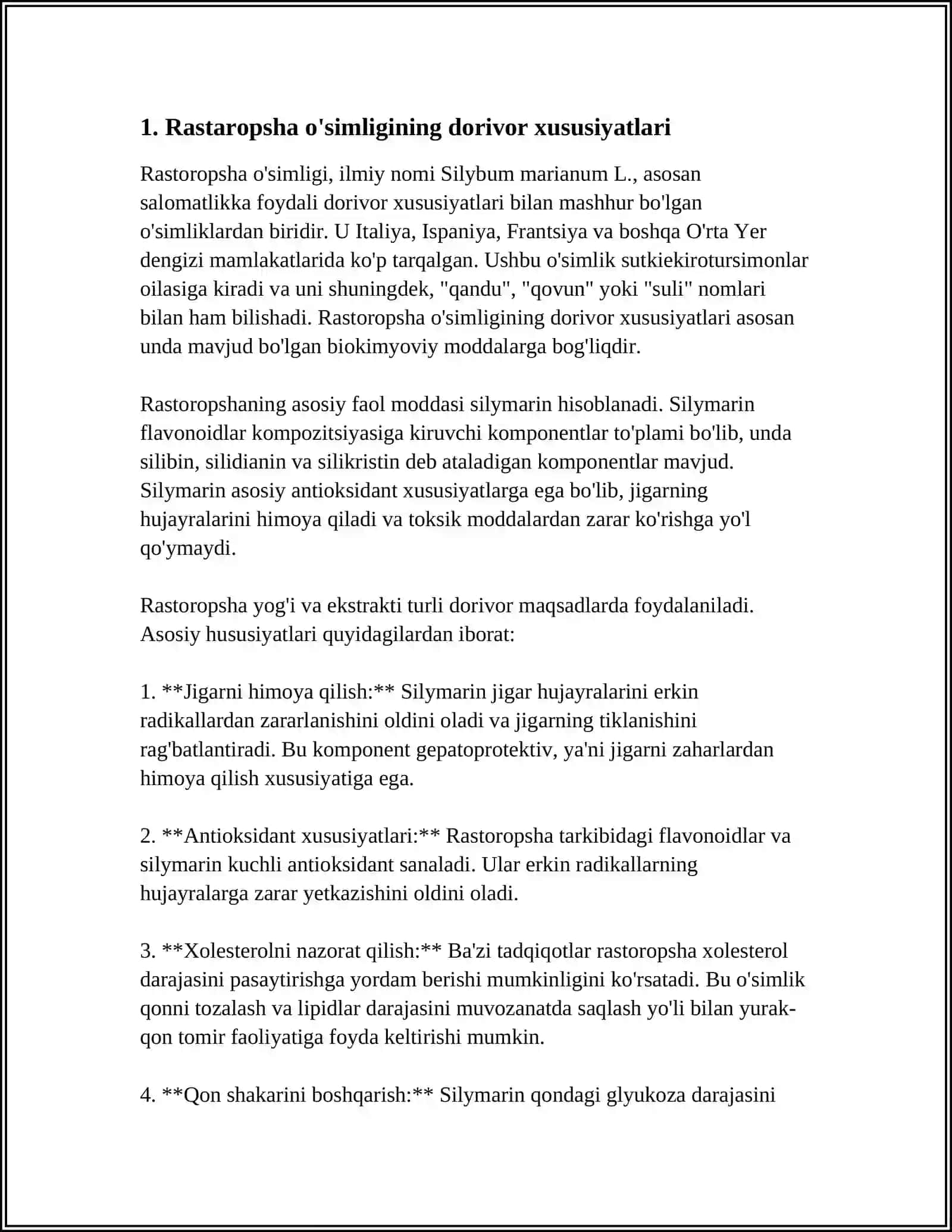 Rastaropsha o'simligining dorivor xususiyatlari 3