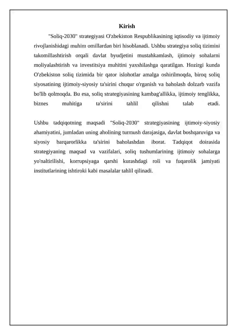 Soliq-2030 strategiyasi O'zbekiston Respublikasining iqtisodiy va ijtimoiy rivojlanishidagi muhim omilla 3