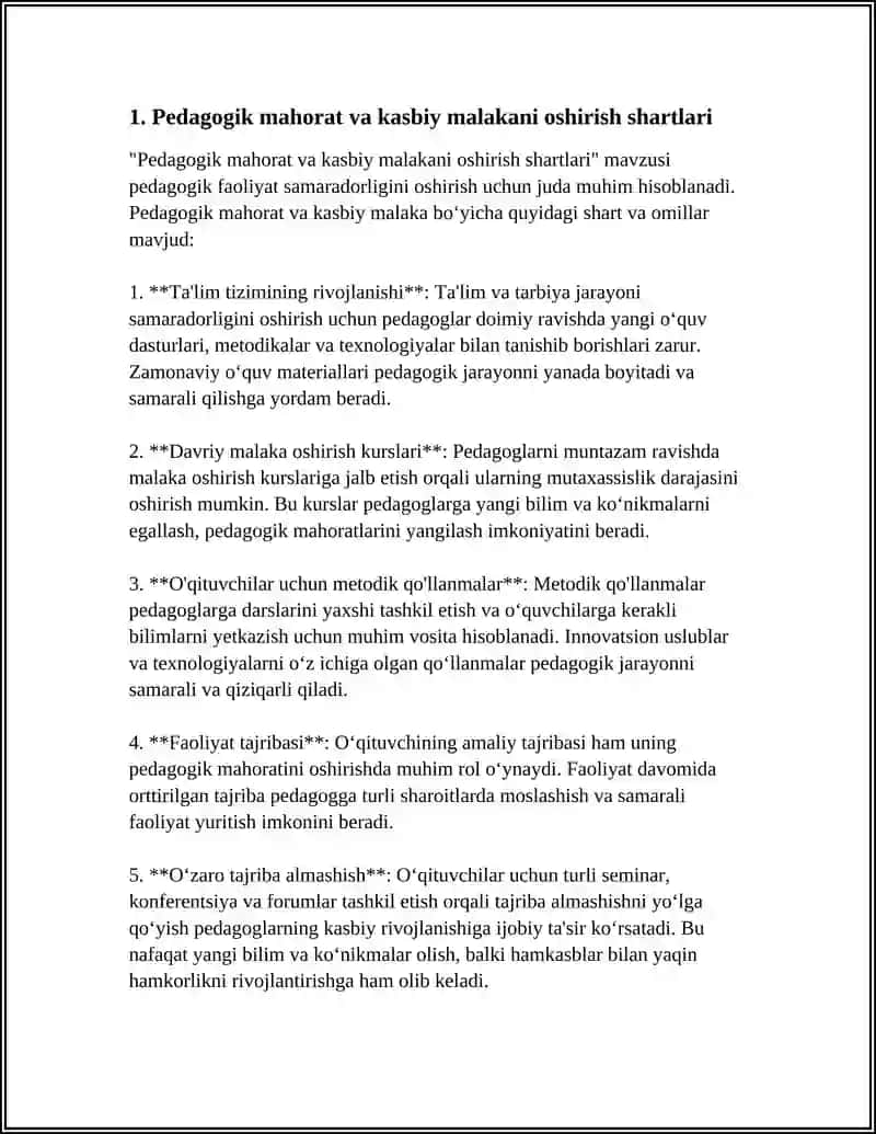 PEDAGOGIK MAHORAT VA KASBIY MALAKANI OSHIRISH SHARTLARI 3