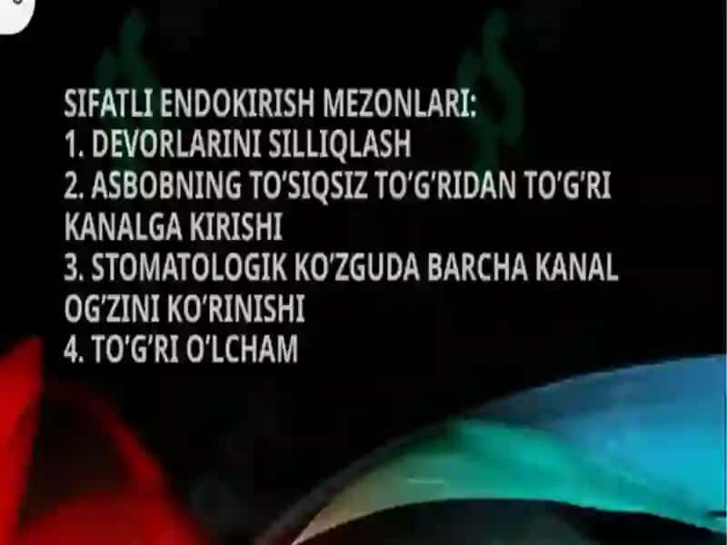 Endokirish. Tish bo’shlig’ini ochish texnikasi 3