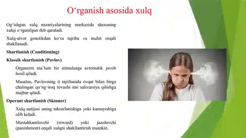 OG'ISHGAN XULQ NAZARIYALARI ASOSIY KONSEPSIYALAR 3