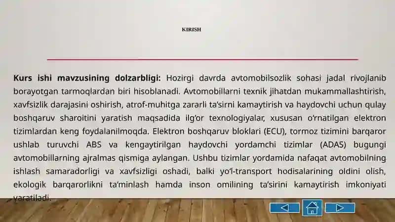 AVTOMOBILSOZLIKDA O‘RNATILGAN TIZIMLAR (ECU, ABS, ADAS) 3