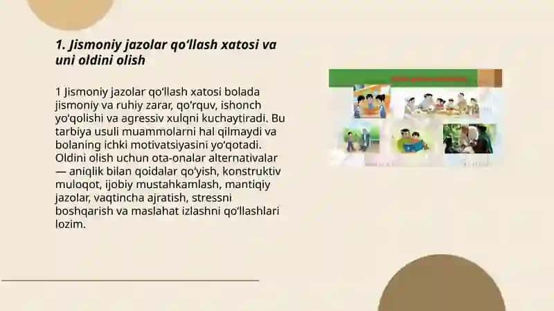 Jismoniy jazolar qoʻllash xatosi va uni oldini olish 3