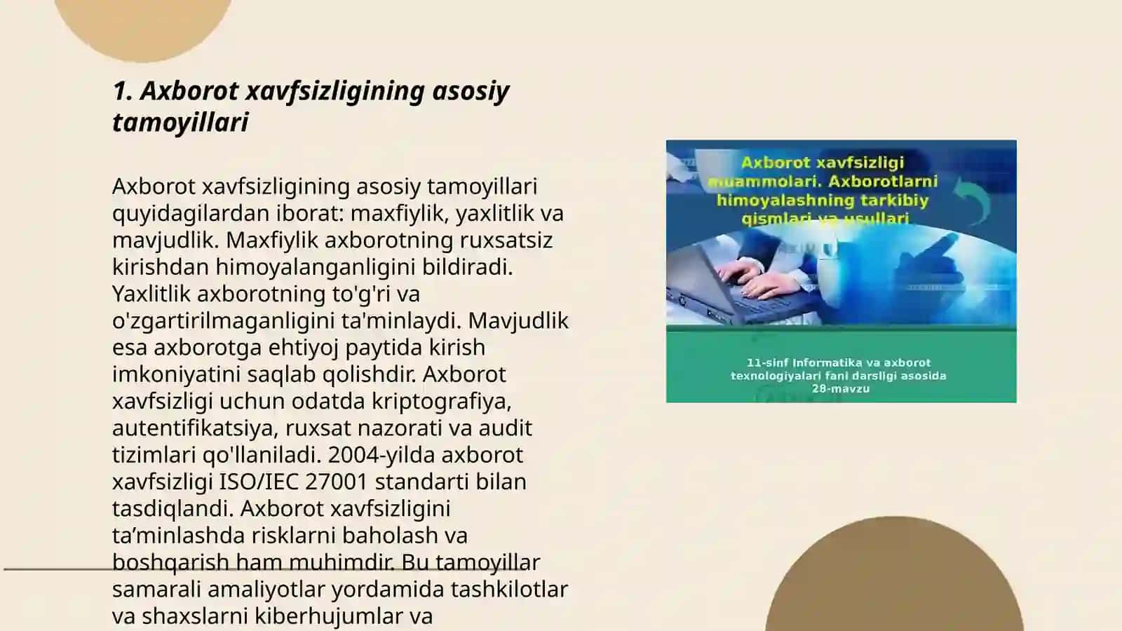 Axborot xavfsizligi va axborotlarni himoyalash usullari 3
