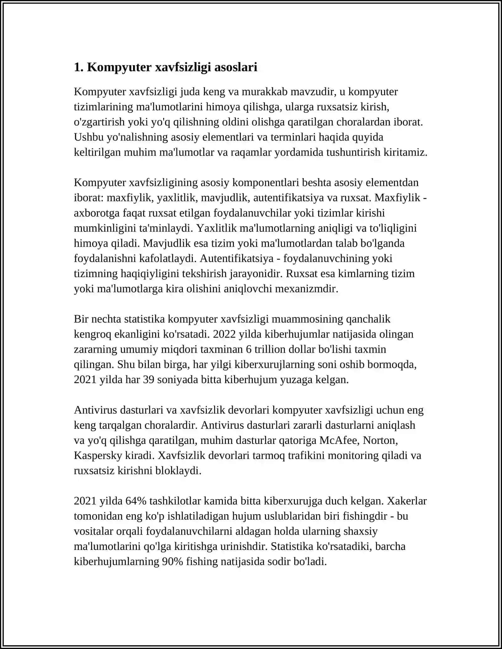Kompyuter xavfsizligi asoslari 3
