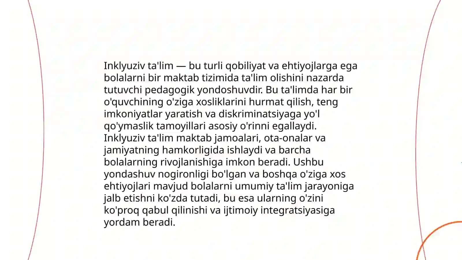 Inklyuziv ta'limning xalqaro va O'zbrkistondagi huquqiy asoslari 3