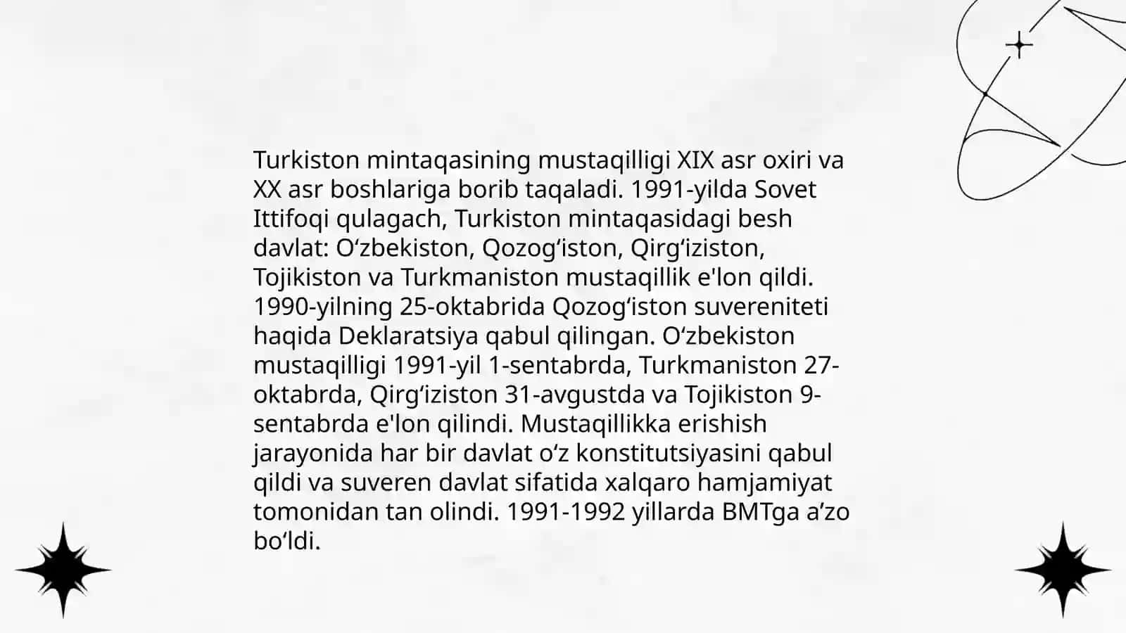Turkiston mustaqil davlatlar va ular oʻrtasidagi munosabatlar 3