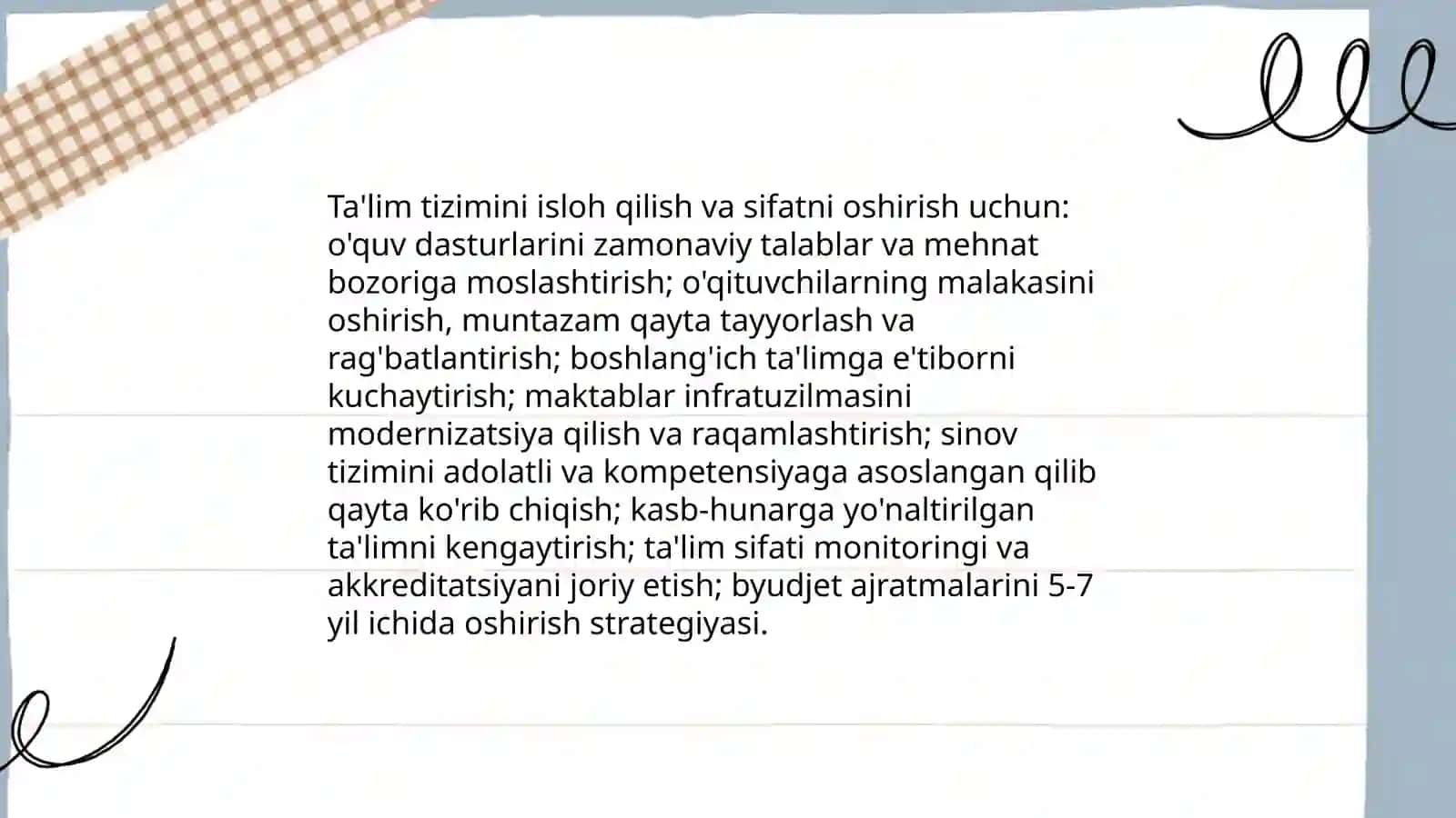 Ta'lim Tizimini Ishloh qilish va Sifatni Oshirish 3