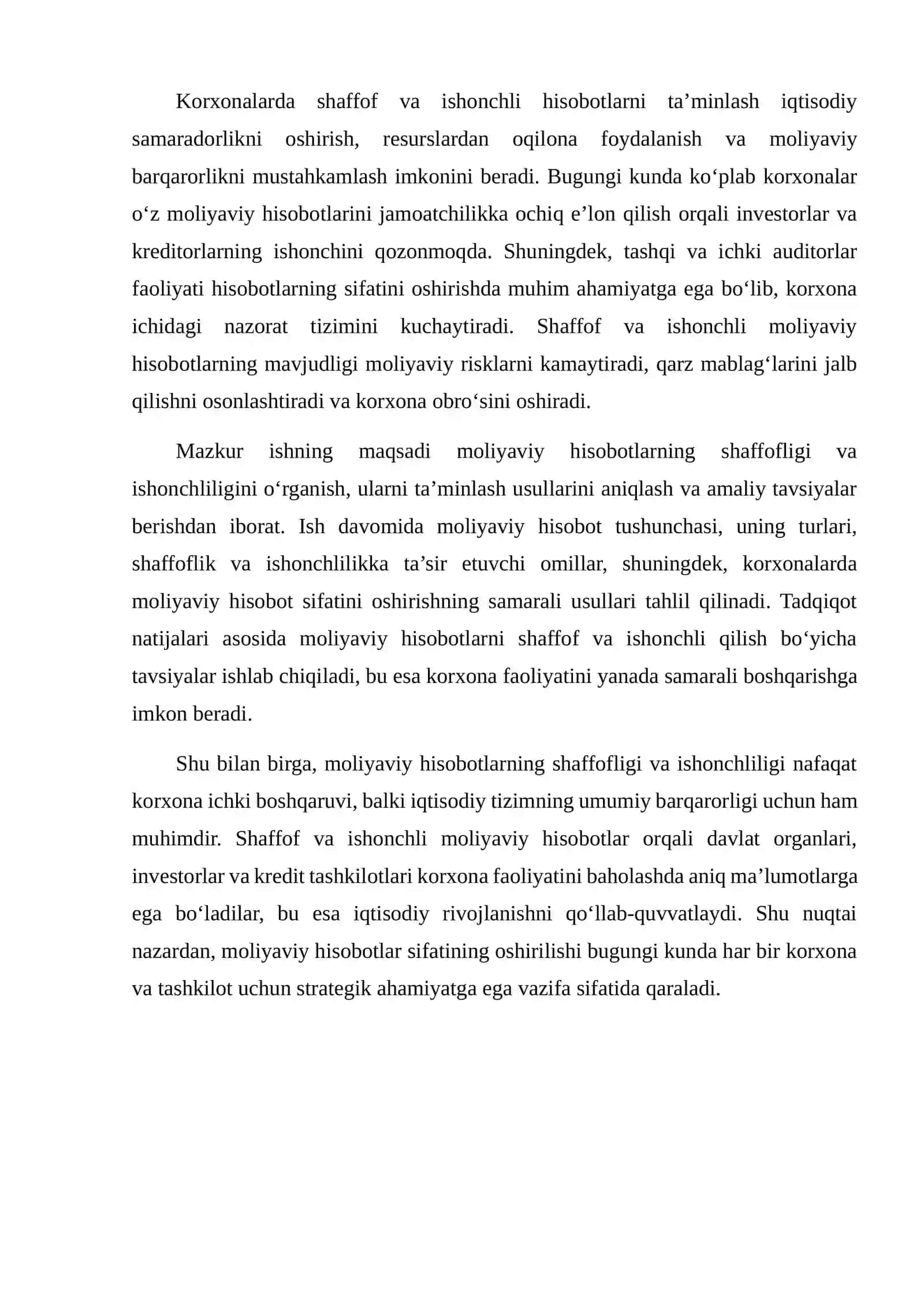 MOLIYAVIY HISOBOTNING SHAFFOFLIGI VA ISHONCHLILIGI 3