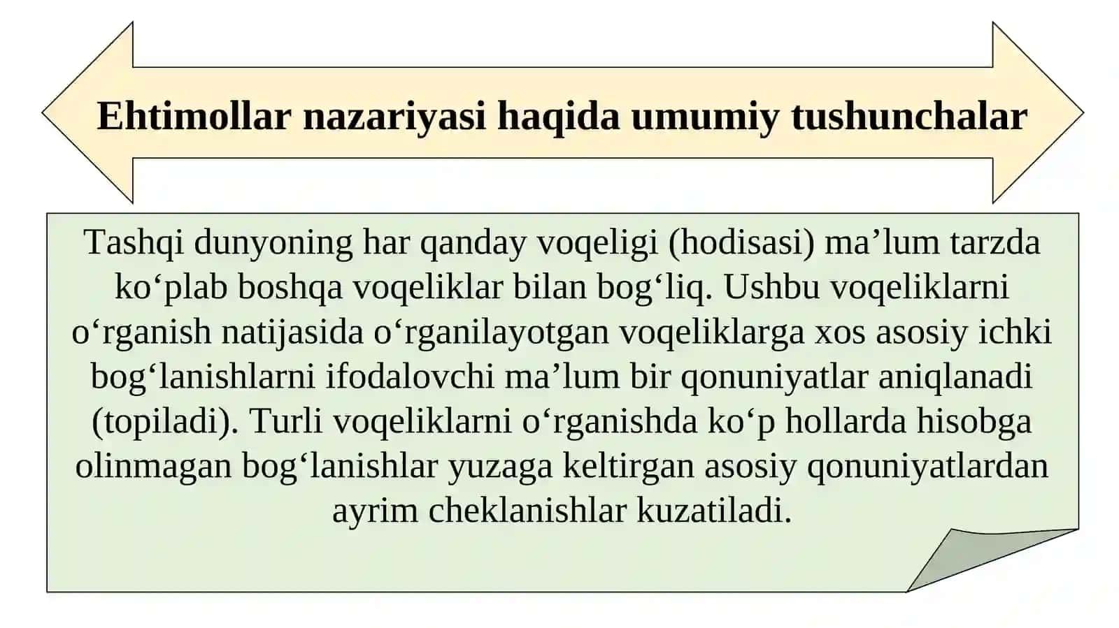 Ehtimollar nazariyasi va amaliy tadqiqotlar natijalariga matematik-statistik usul bilan ishlov berish 3