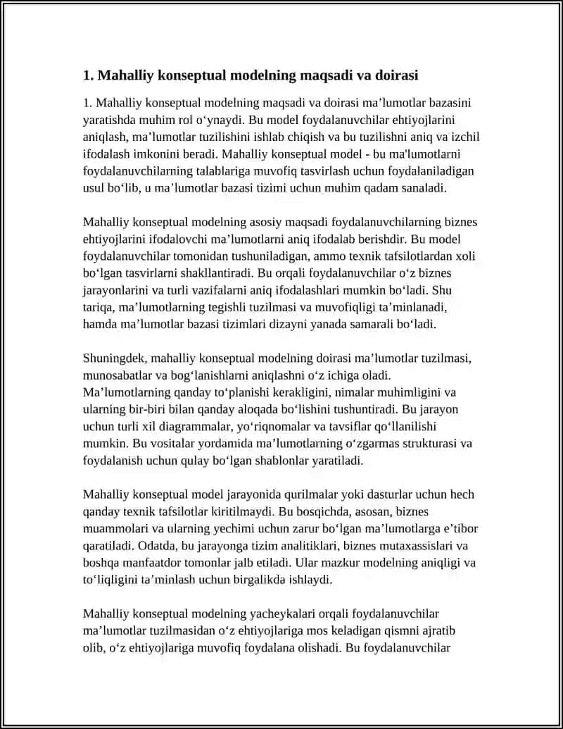 MA'LUMOTLARNI LOKAL KONSEPTUAL MODELINI YARATISH 3