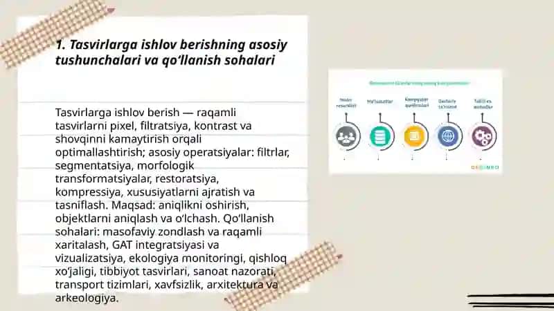 Tasvirlarga ishlov berish va raqamli xaritografiya 3
