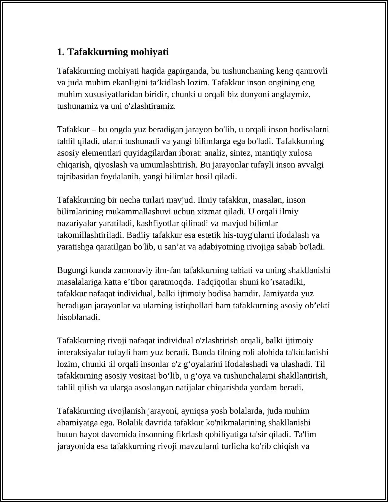TAFAKKUR VA XAYOL TURLARI 3