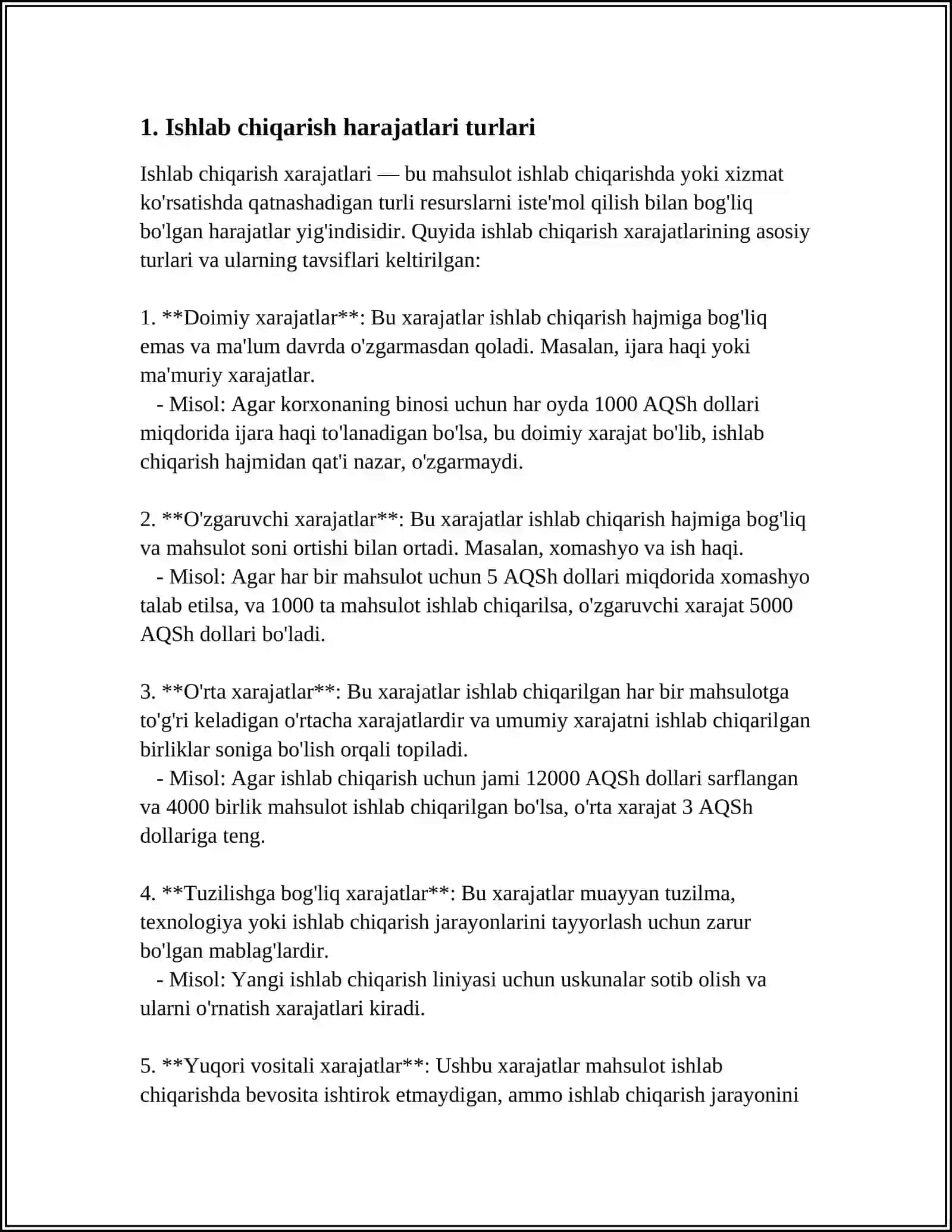 ISHLAB CHIQARISH HARAJATLARI VA UNING KAMAYTIRISH YÕLLARI 3