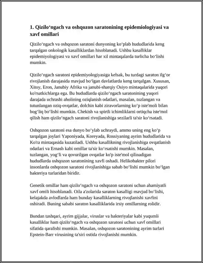 QIZILOʻNGACH SARATONI. OSHQOZON SARATONI. QIZILOʻGNACH VA OSHQOZON SARATONI KECHISHI. ZAMONAVIY DIAGNOSTIK USULLARI. DAVOLASH JIHATLARI 3