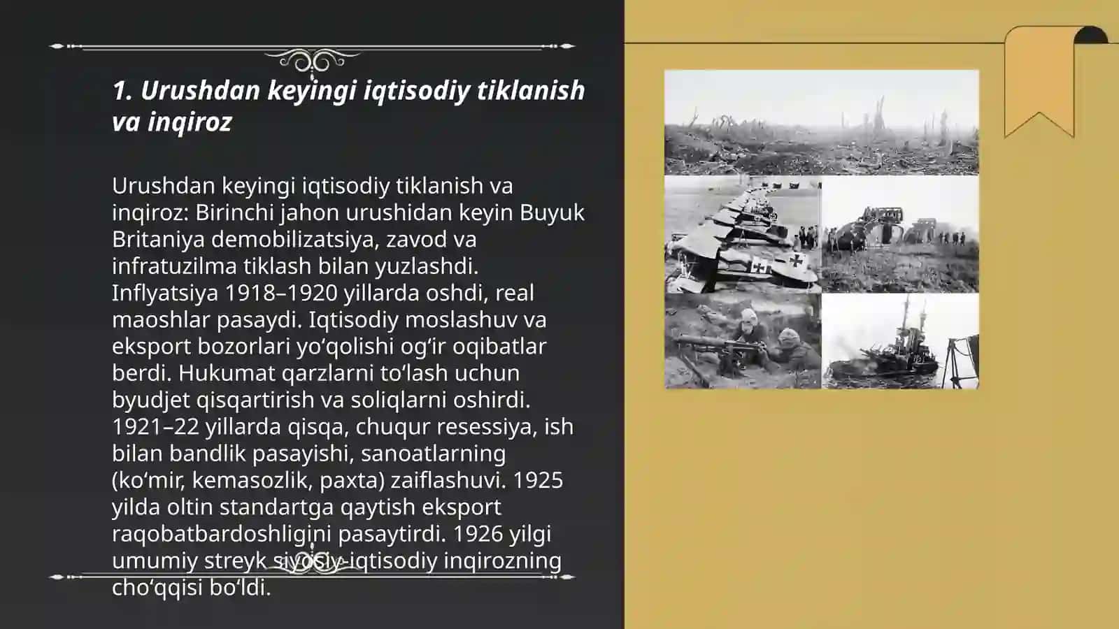 Urushdan keyingi iqtisodiy tiklanish va inqiroz 3