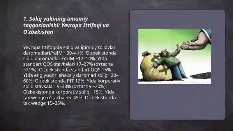 YEVROPA ITIFOQI DAVLATLARI SOLIQ TIZIMINING O'ZBEKISTON SOLIQ TIZIMI BILAN QIYOSIY TAHLILI 3