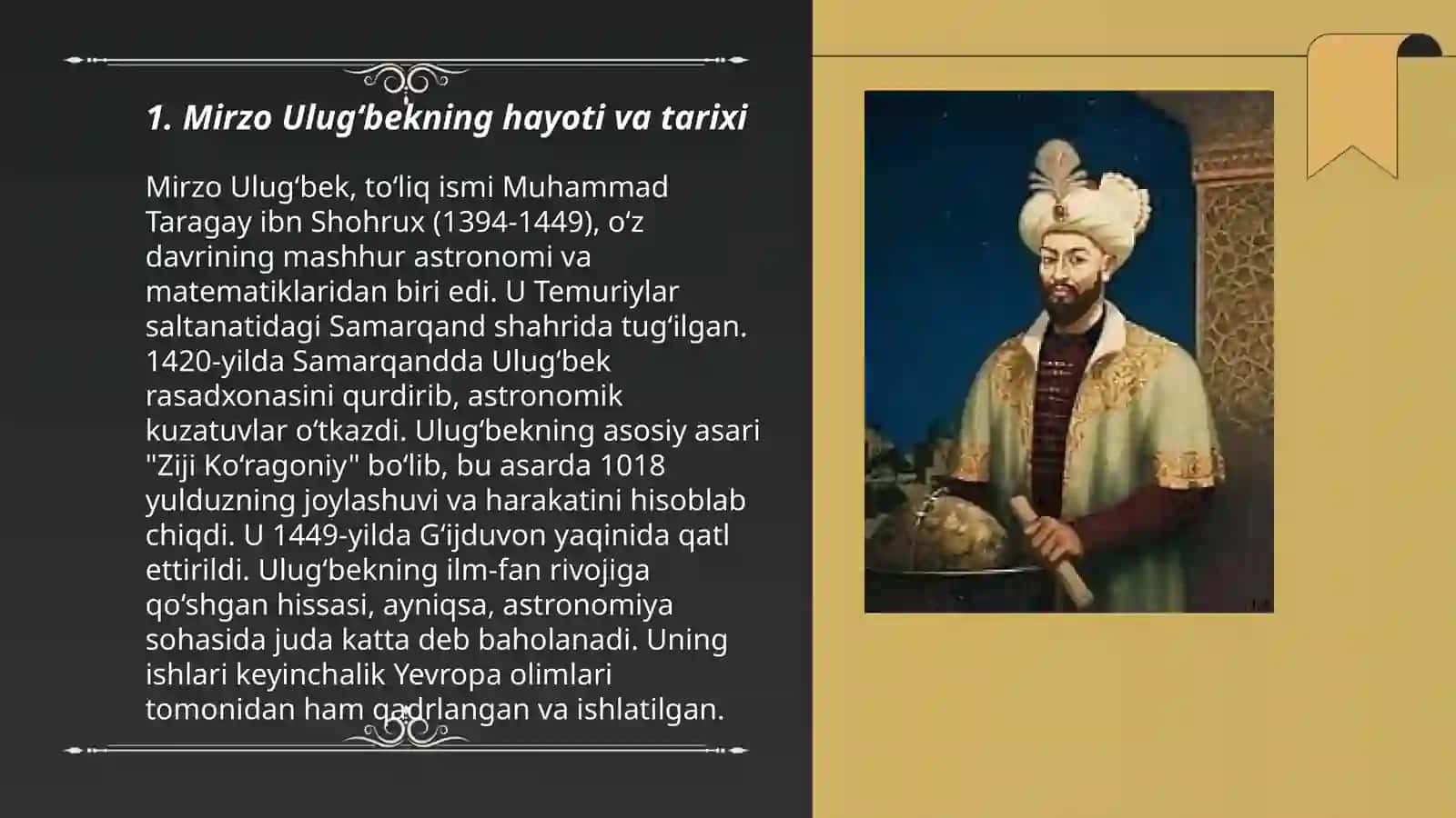 Mirzo Ulug‘bekning Hayoti va Tarixi 3