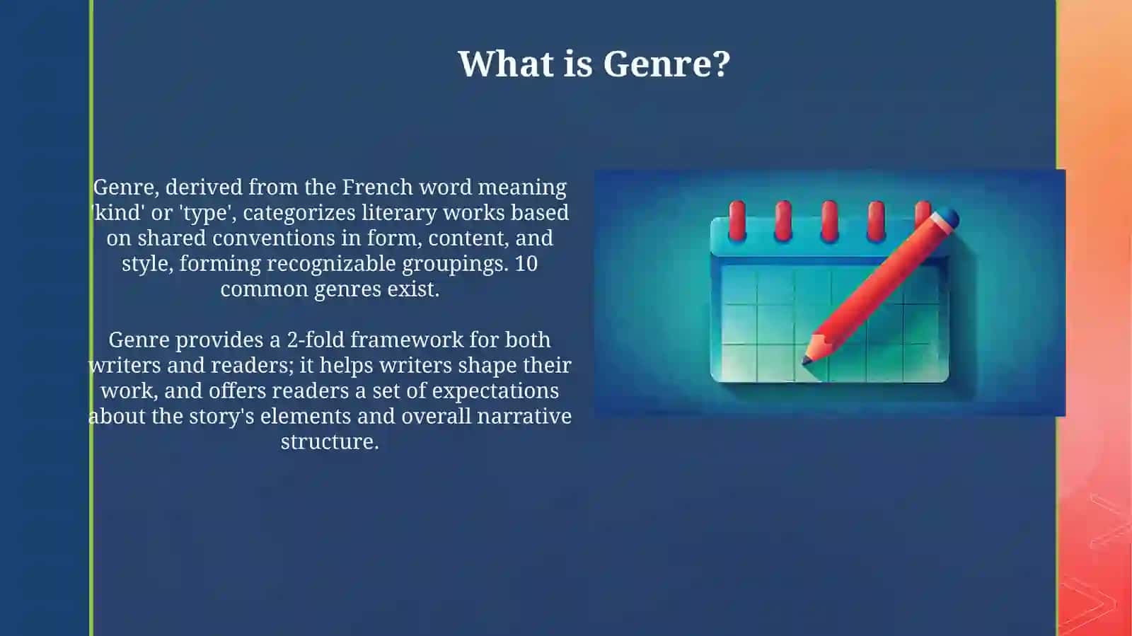 Basic genres of literature and their elements 3