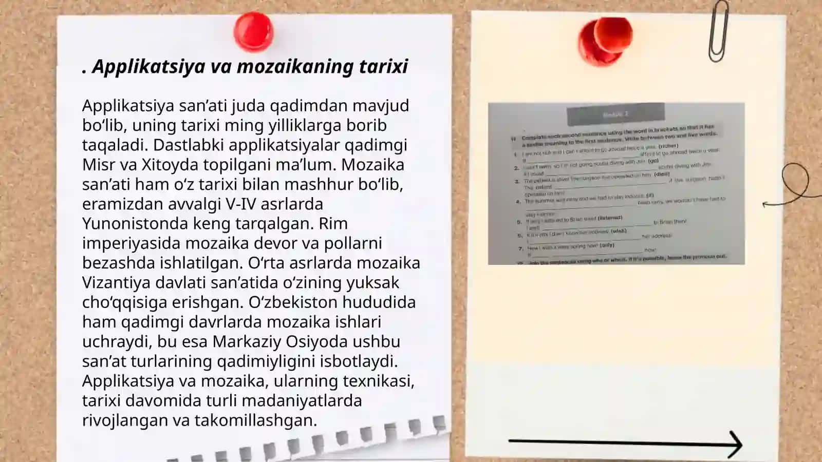 Applikatsiya va mozaika bilan ishlash darslarini to‘g‘ri tashkil etish talablari. Applikatsiya va mozaika tarixi 3