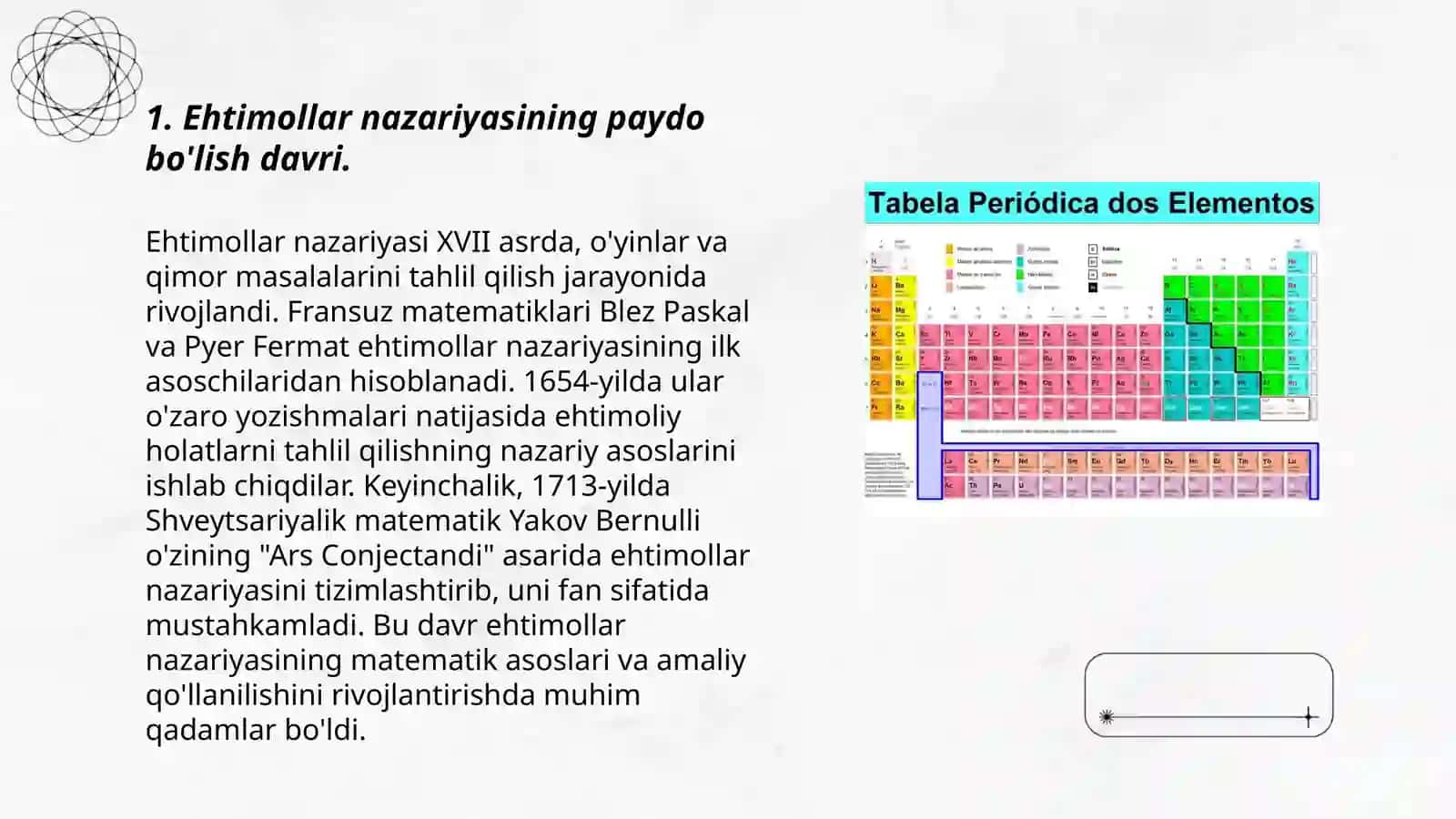 Ehtimollar nazariyasi rivojlanishining qisqacha tarixi. Elementar hodisalar va hodisalar 3