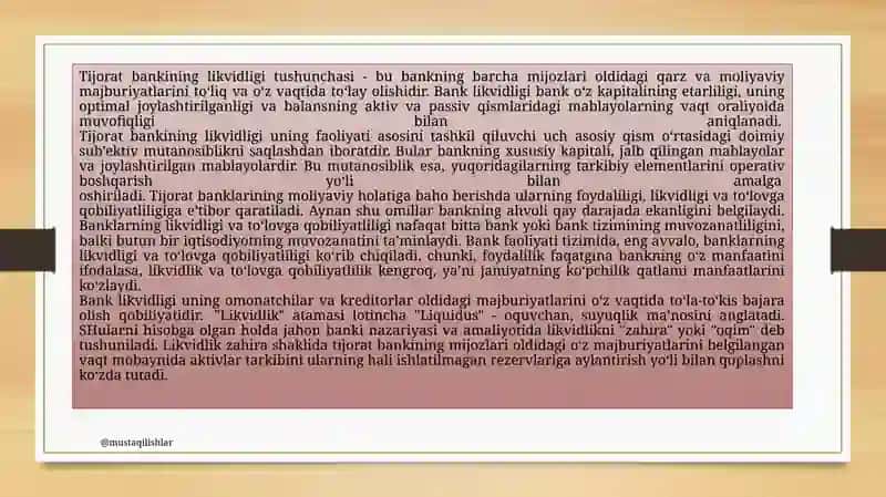 Likvidlik riskining O’zbekiston va Rivojlangan mamlakatlar tajribasi 3
