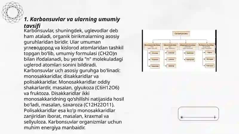 Karbonsuvlar. Monosaxaridlarning tuzilishi va xossalari 3