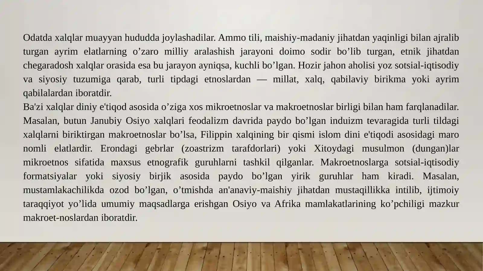 Jahon xalqlari klassifikatsiya tamoyillari, Avstraliya va Okeaniya xalqlarining tabiiy geografik sharoiti, etnogenezi va etnik tarixi muammolari 3
