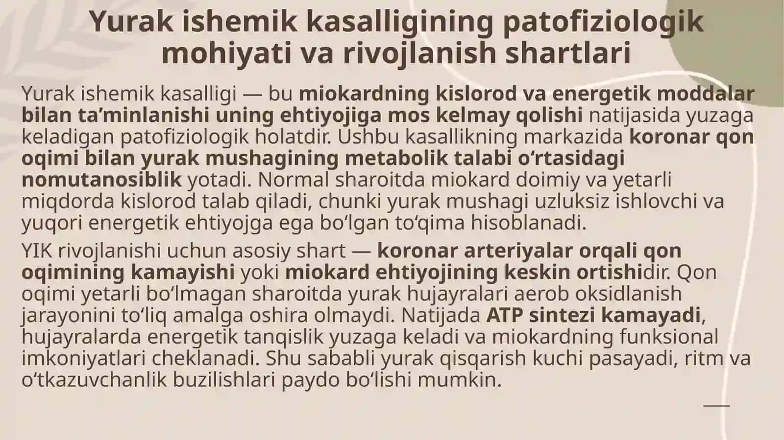Yurak ishemik kasalligining patofiziologiyasi 3