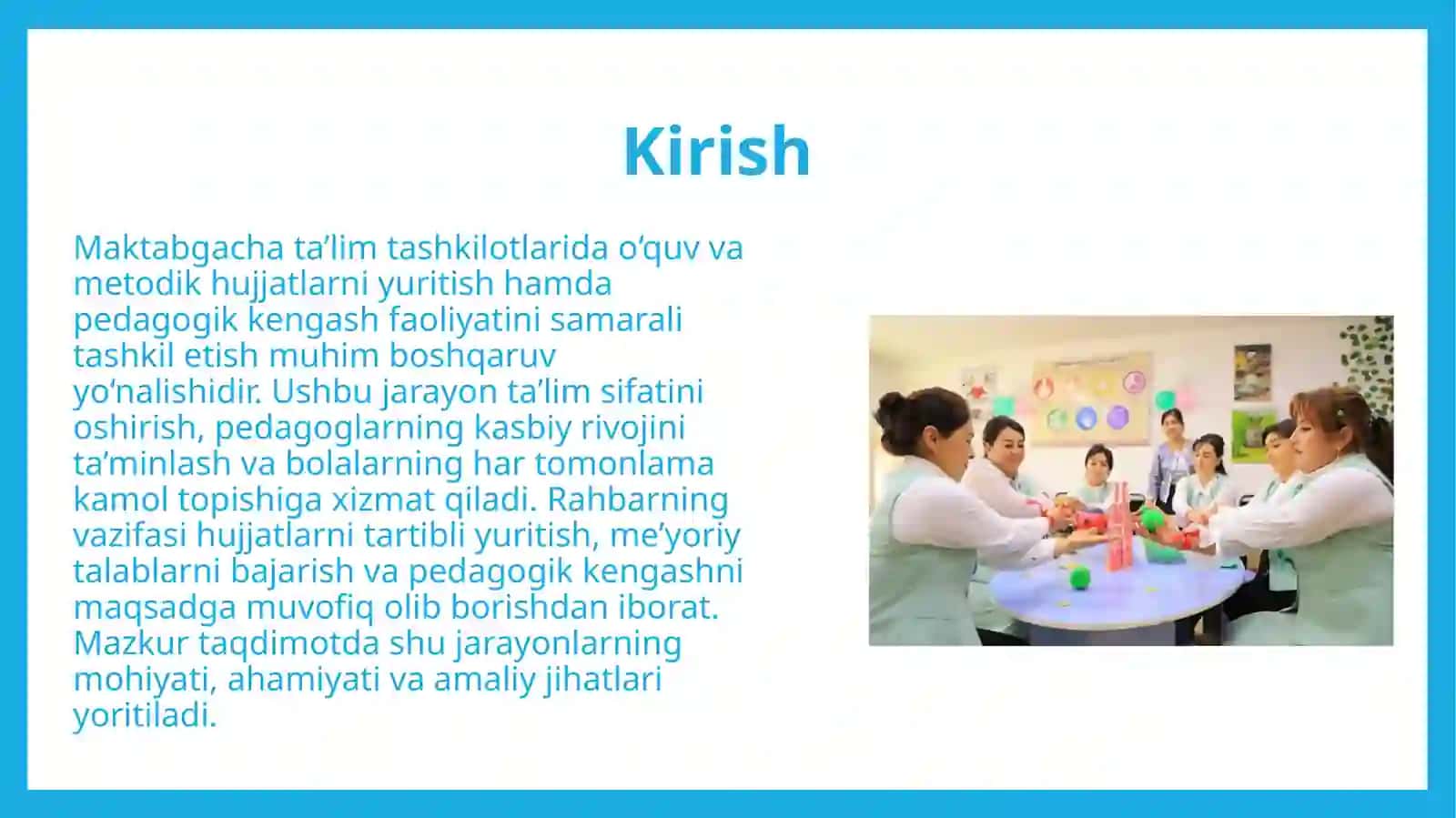 Maktabgacha ta'lim tashkilotlarida o'quv, metodik hujjatlarni yuritish. Pedagogik kengashni o'tkazishga rahbarlik qilish 3
