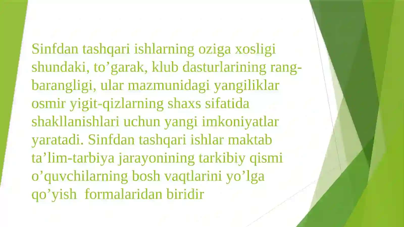 Boshlang‘ich sinfda ertalik va kechalar tashkil qilish 3
