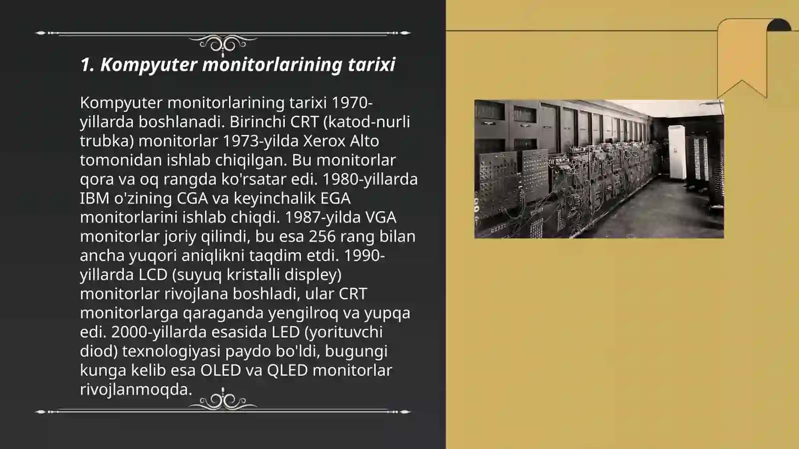 Kompyuter Manitorlar turlari tarixi vazifalari va ularga texnik xizmat kursatish 3