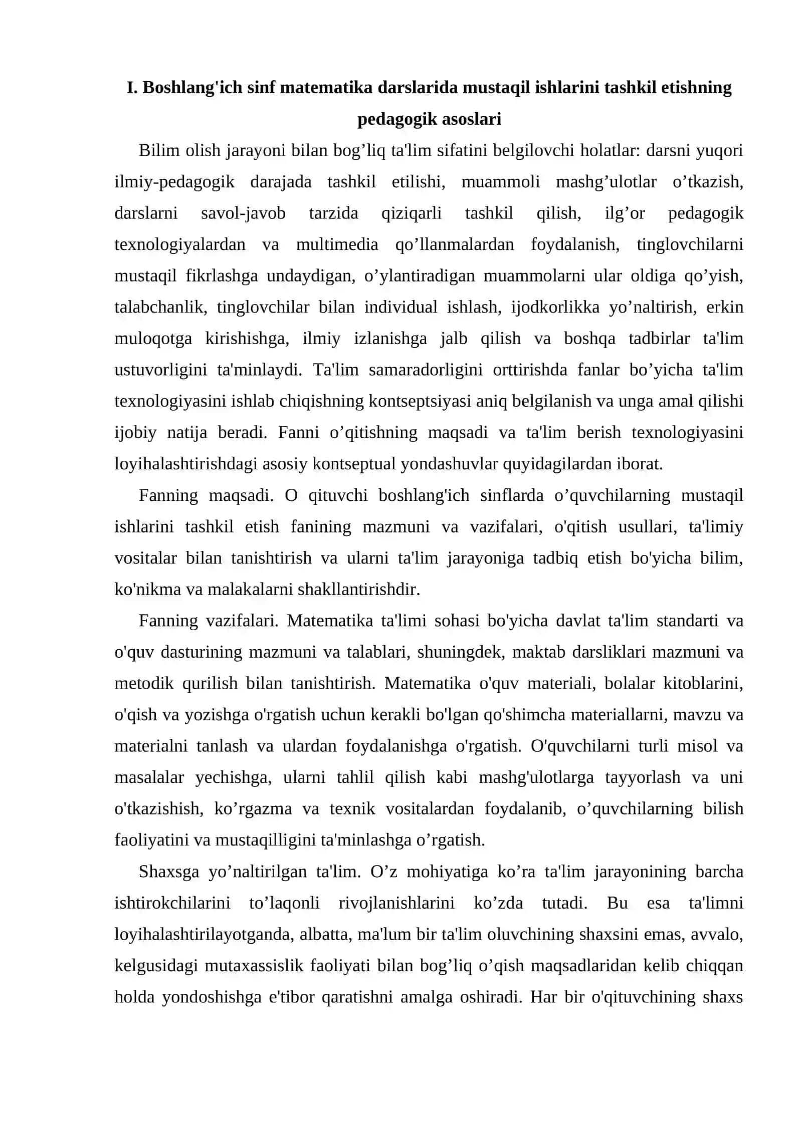 4-SINFDA MUSTAQIL ISHLARNI TASHKIL ETISH METODIKASI 3
