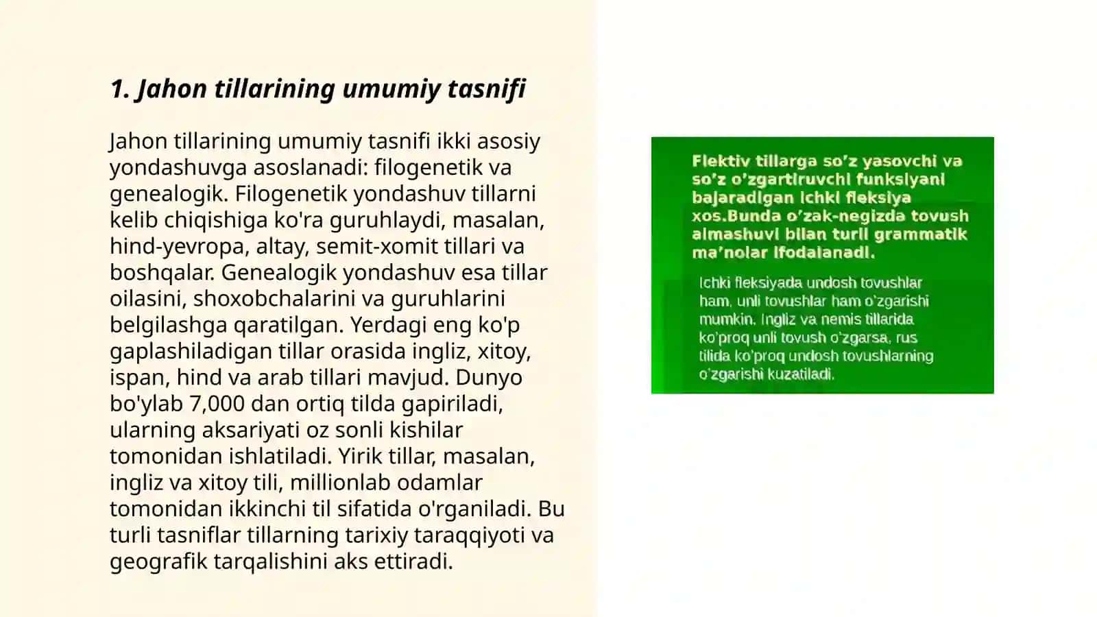 Dunyo tillari va ularning tasnifi 3
