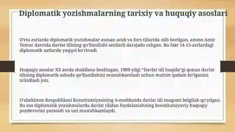 Davlat tilida diplomatik yozishmalarni amalga oshirish 3