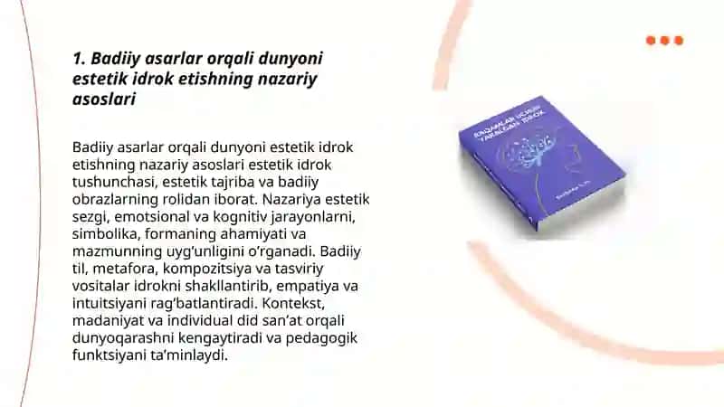 Badiiy asarlar orqali dunyoni estetik idrok etishning nazariy asoslari 3