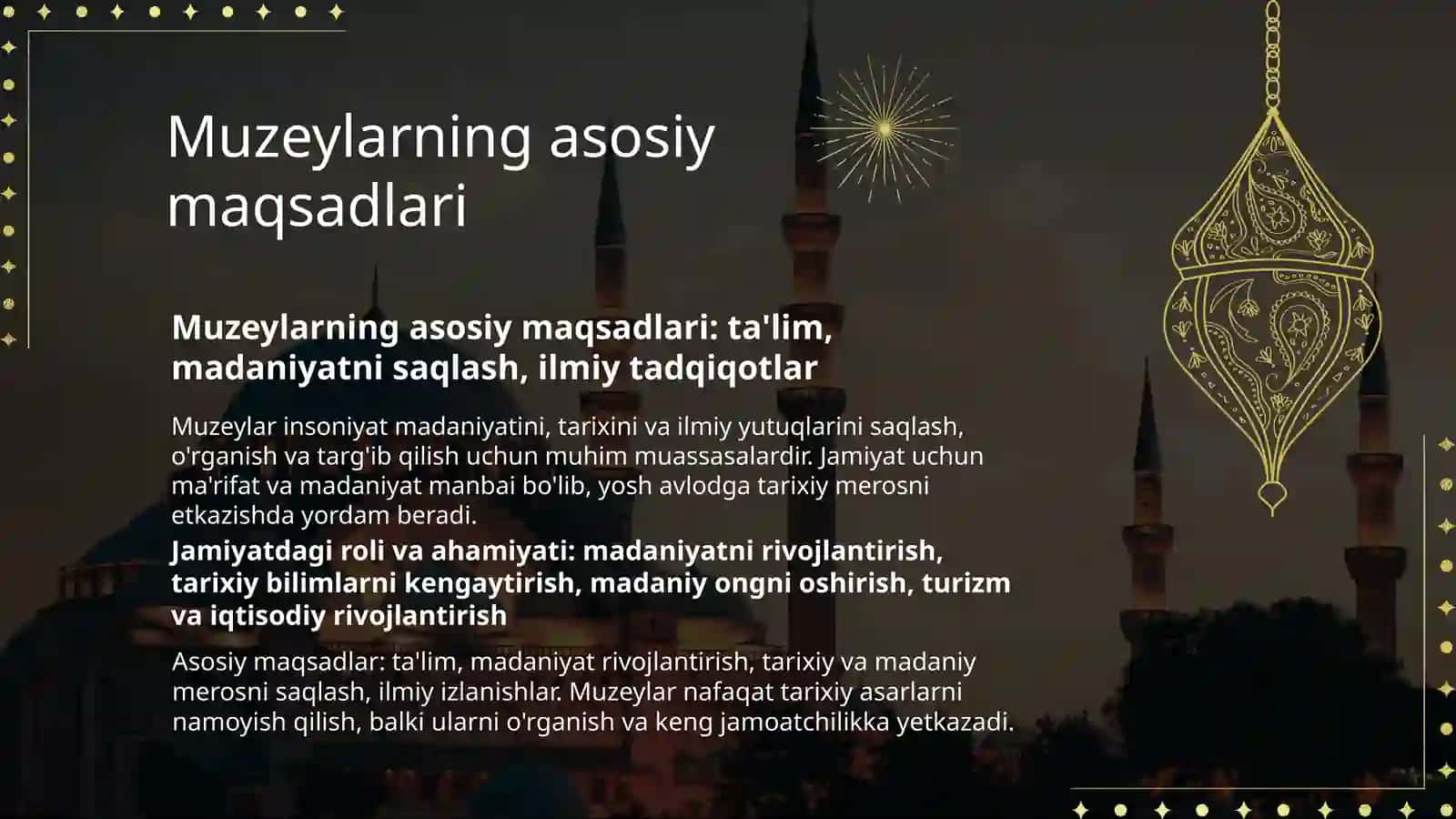Muzeylar faoliyati 3