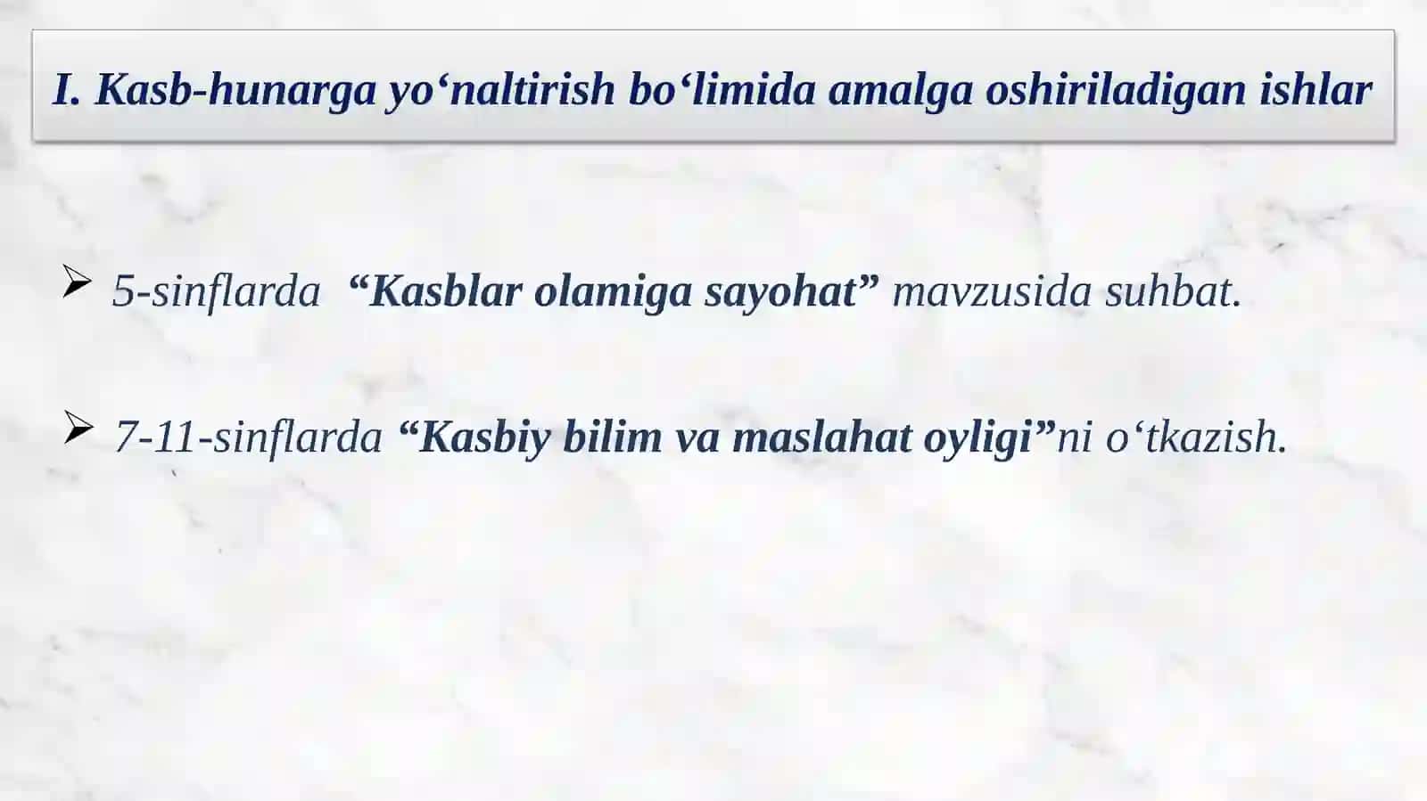 O‘QUVCHILARNI KASB-HUNARGA YO‘NALTIRISHVA PSIXOLOGIK-PEDAGOGIK RESPUBLIKATASHXIS MARKAZI 3