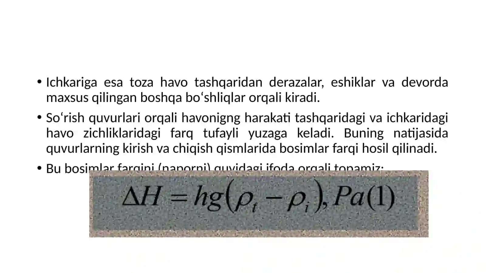 «Ishlab chiqarishdavaqtidaortiqcha issiqlik havoalmashinuvini xisoblash» 3