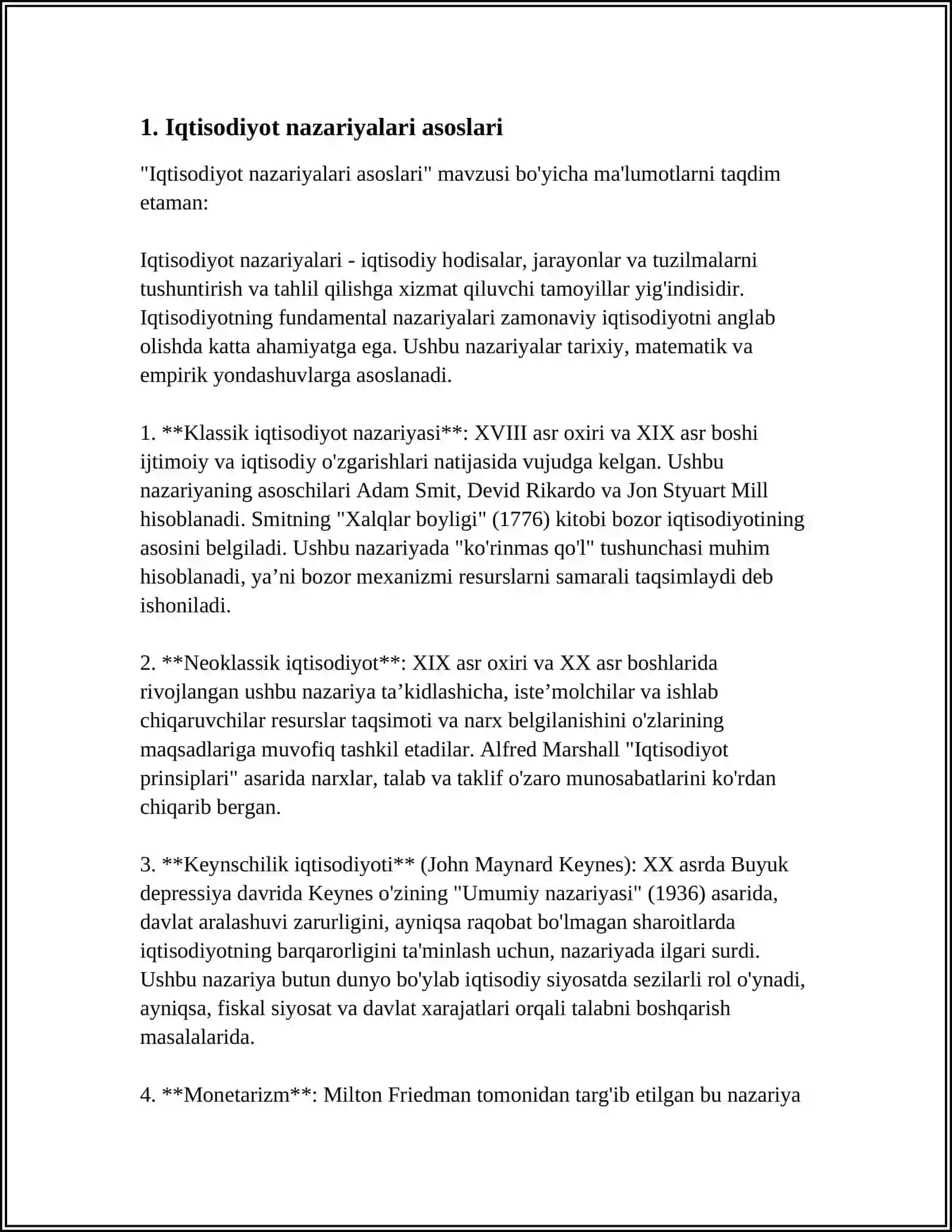 Iqtisodiyot nazariyalari asoslari 3