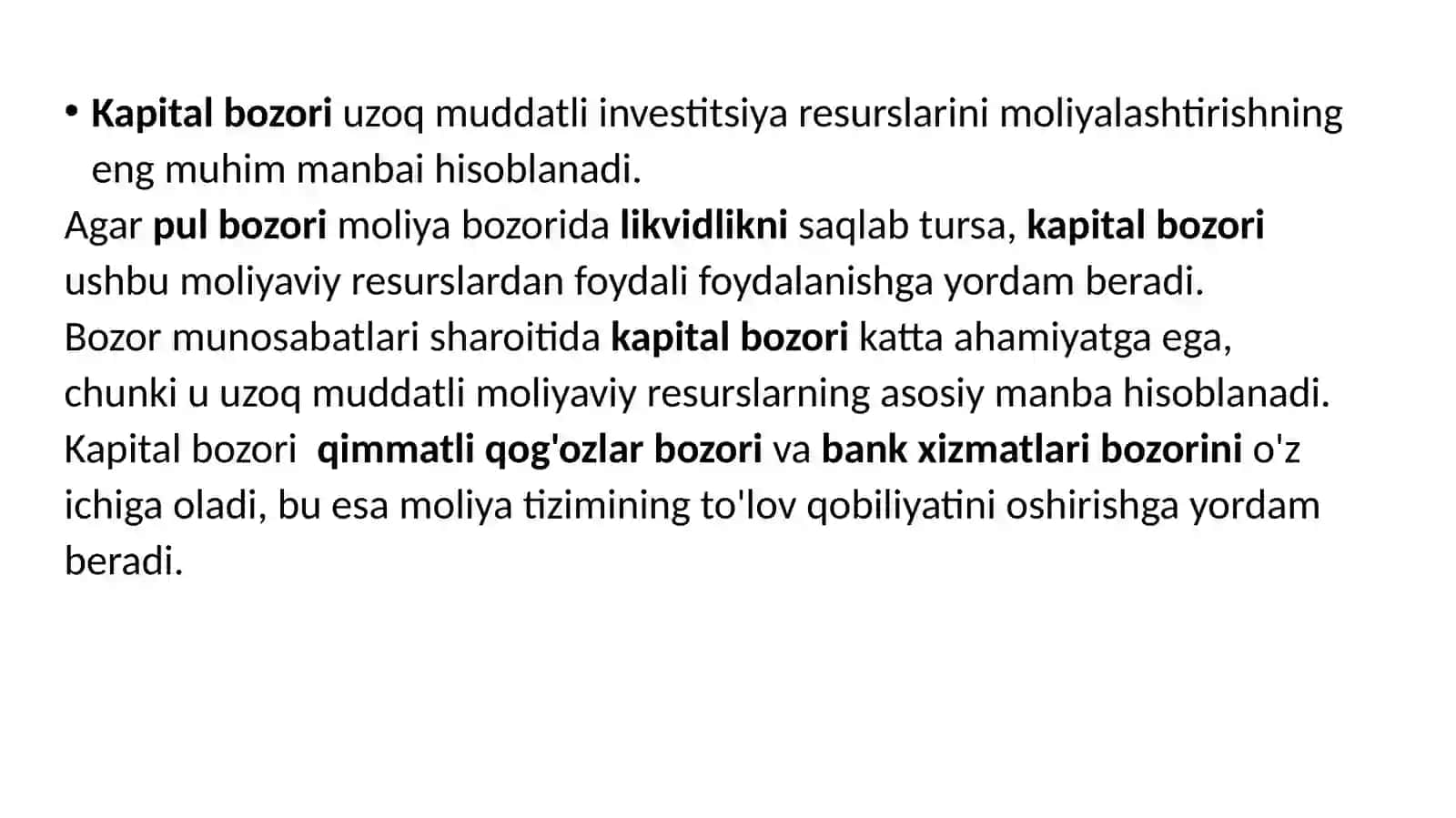Kapital bozori va uning tashkil etilishi 3
