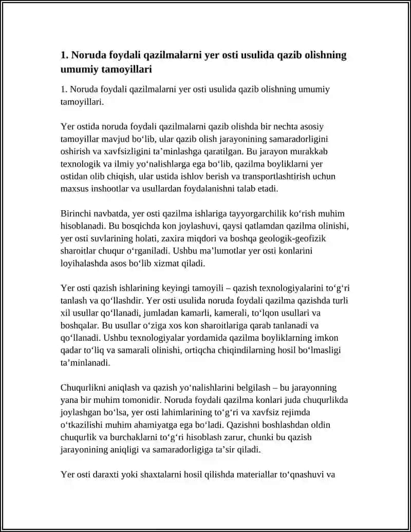 NORUDA FOYDALI QAZILMALARNI YER OSTI USULIDA QAZIB OLISHDAN KON LAHIMLARI ULARNING KO‘RINISHLARI SHAKLLARI VA ULARNI HOSIL QILISH USULLARI 3