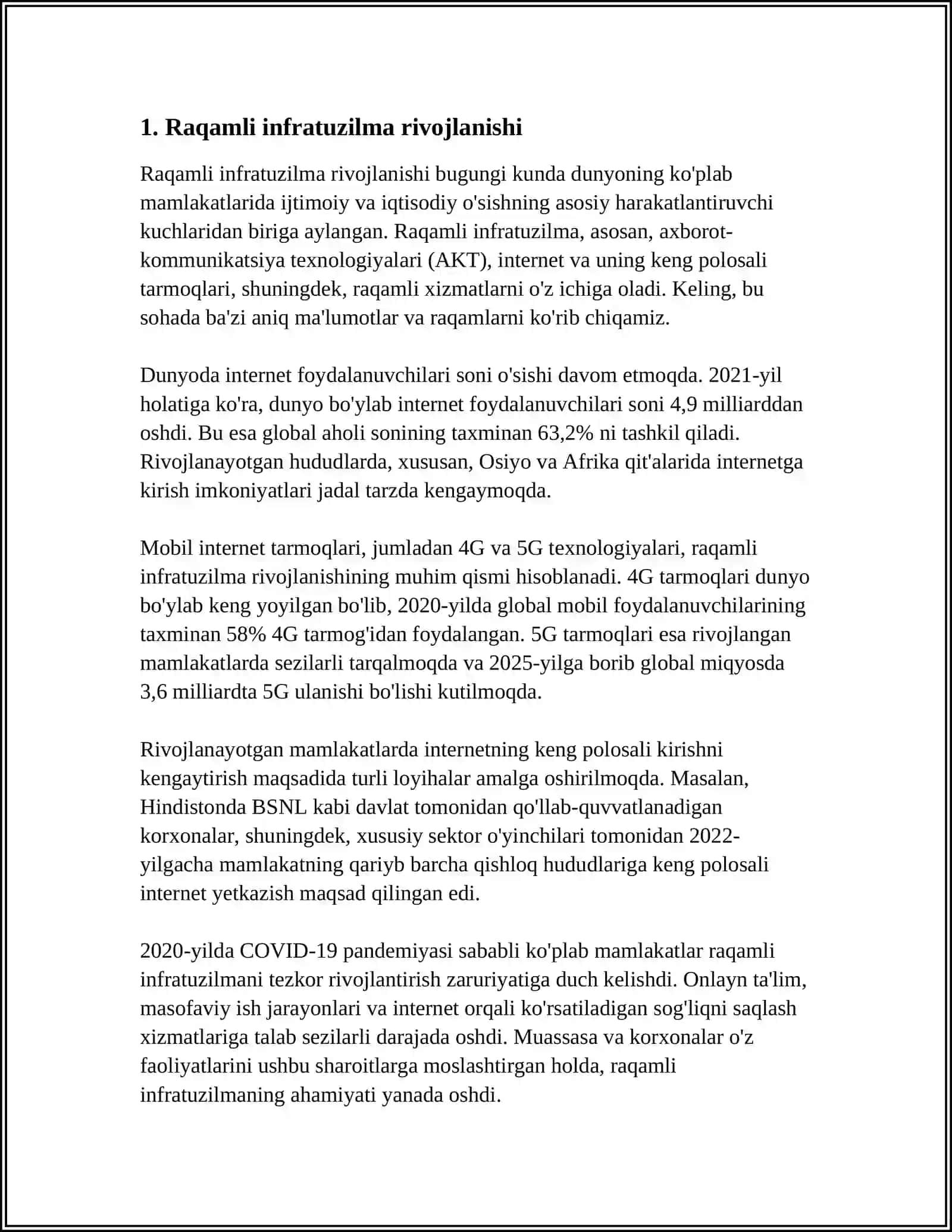 Raqamli infratuzilma rivojlanishi 3