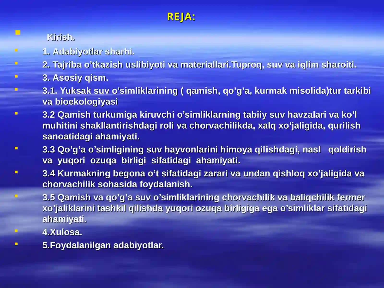 Suv o’simliklarining ozuqa manbai sifatidagi ahamiyati 3