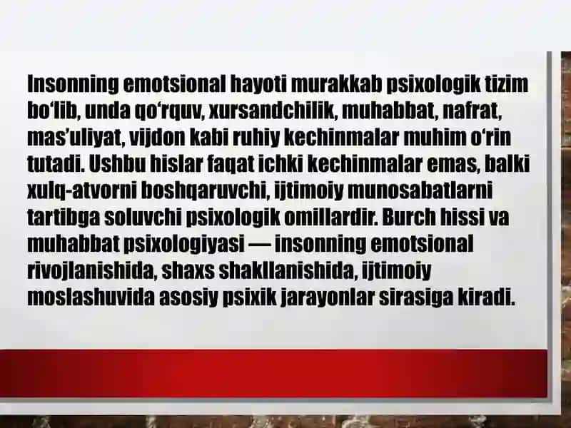 Emotsional holatlar, burch hissi va muhabbat psixologiyasi 3