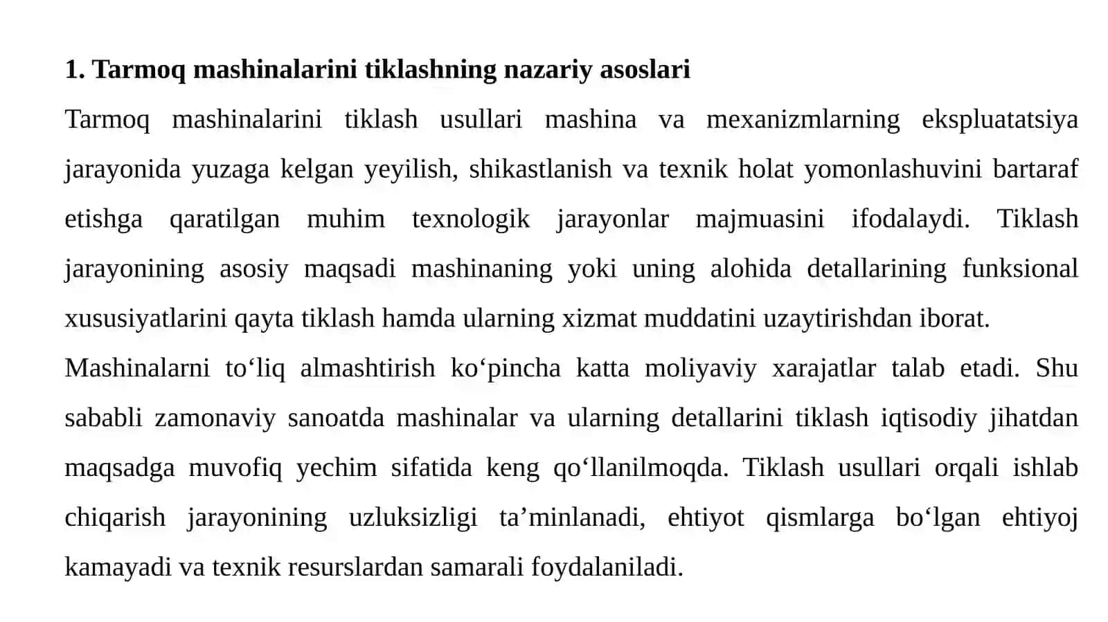 Tiklash va almashtirish qarorlarini qabul qilishda iqtisodiy mezonlar 3