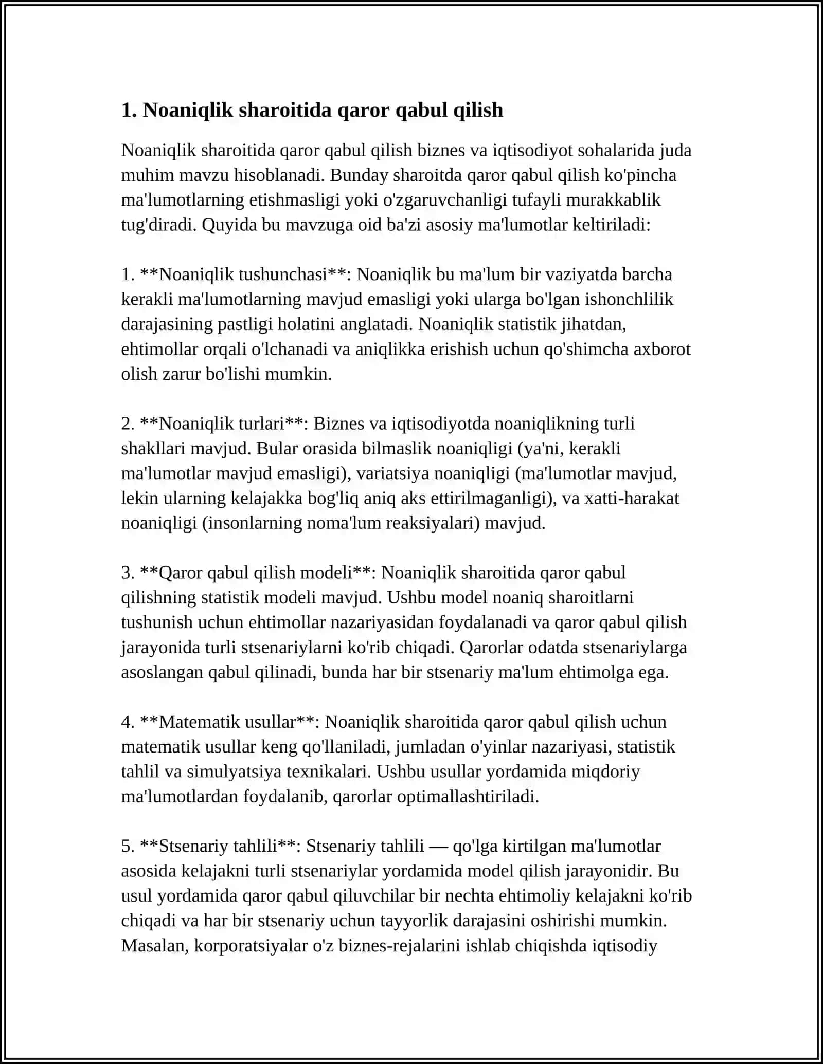 NOANIQLIK SHAROITIDA ODAMLARNI HATTI-XARAKATI QANDAY OʻRGANADI 3