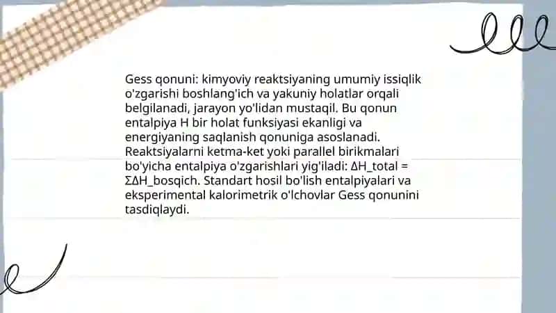 Gess qonuni va undan kelib chiqadigan xulosalar 3
