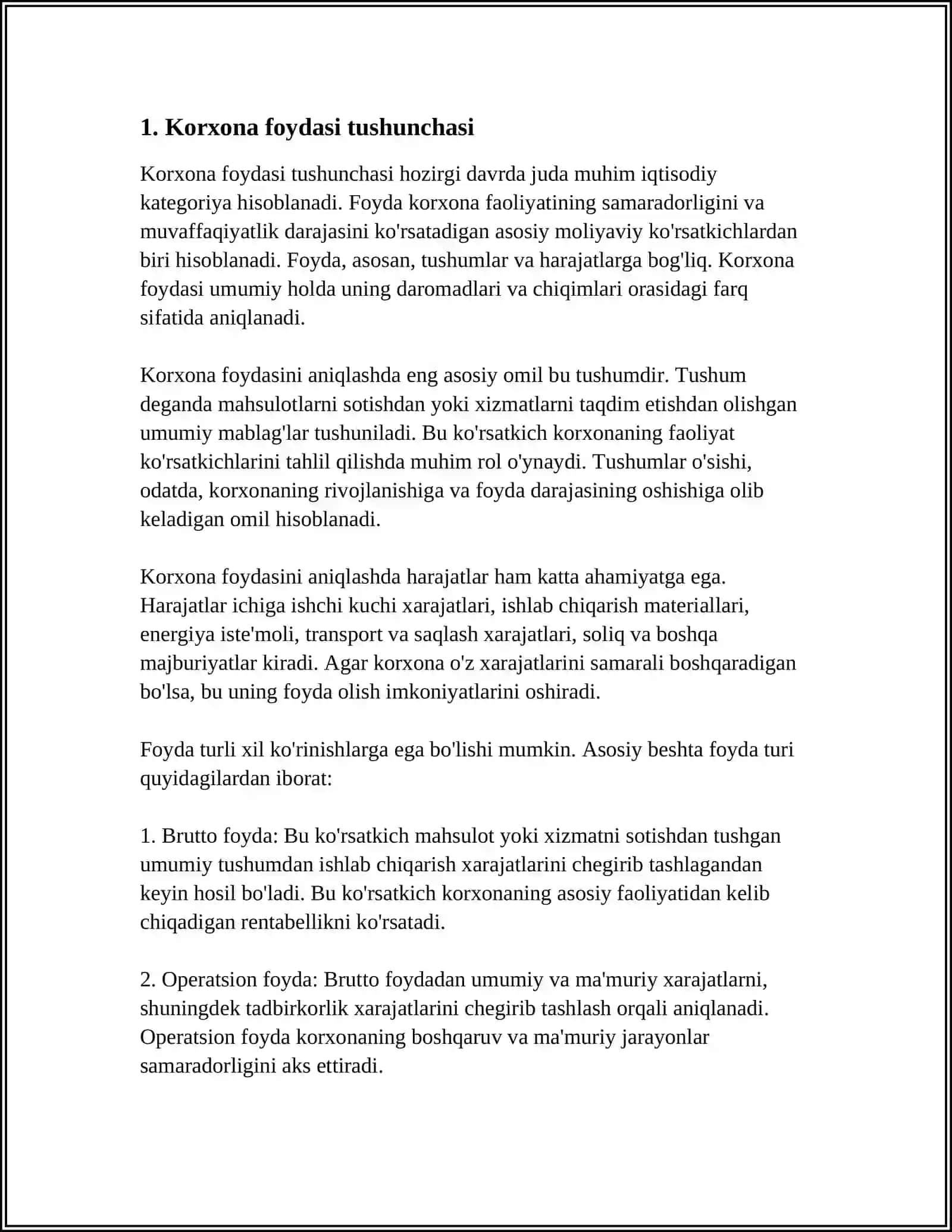 MAMLAKATNI MODERNIZATSIYALASH SHAROITIDA KORXONA FOYDASI VA UNI MAKSIMALLASHTIRISH YO'LLARI 3
