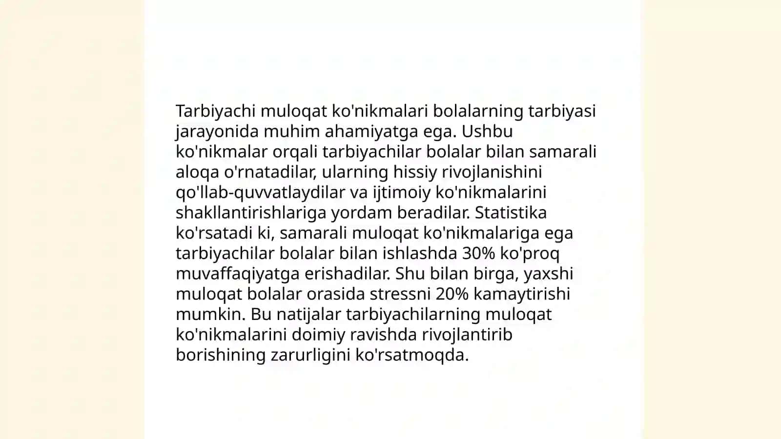Tarbiyachining faoliyat muloqat madaniyati va psixologiyasi goyalari 3
